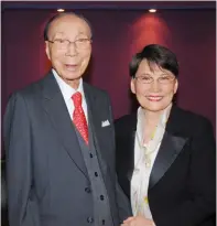  ??  ?? FOR A BRIGHTER FUTURE From left: The Tang Prize ceremony this year; the late Run Run Shaw with his wife, Mona Fong