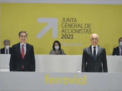  ?? EE ?? Ignacio Madridejos, consejero delegado de Ferrovial, y Rafael del Pino, presidente.