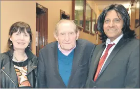  ?? (Pic: John Ahern) ?? John Brett, who plays the part of ‘Caiaphas’ in ‘Jesus From Nazareth’, pictured with executive producer, Carmel Barrett and composer, Girish Paul, following last Saturday night’s show.