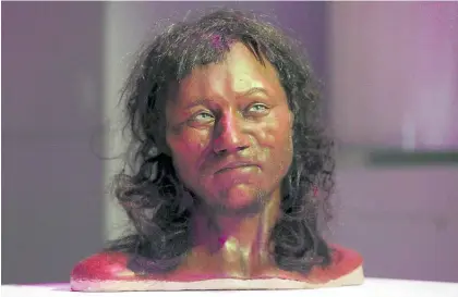  ?? Picture / AP ?? Using 3-D printing, Cheddar Man was brought to life. The model took several months to build.