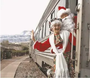  ?? VERDE CANYON RAILROAD ?? The Santa Claus Express outing on Verde Canyon Railroad lets families ride the rails with Santa and Mrs. Claus while singing carols, tasting Mrs. Claus' homemade cookies and taking photos. Download a coloring book for kids on the rail website.