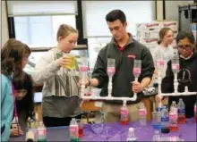  ?? PHOTO PROVIDED ?? RPI ambassador­s engaging Ballston Spa Middle School students in science.