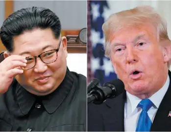  ?? MANDEL NGAN AGENCE FRANCE-PRESSE ?? Le leader nord-coréen, Kim Jong-un (à gauche), et le président des États-Unis, Donald Trump