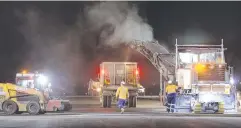  ?? Picture: SUPPLIED ?? FLAT OUT: Fulton Hogan staff work to complete the $18m Cairns Airport runway resurfacin­g project.