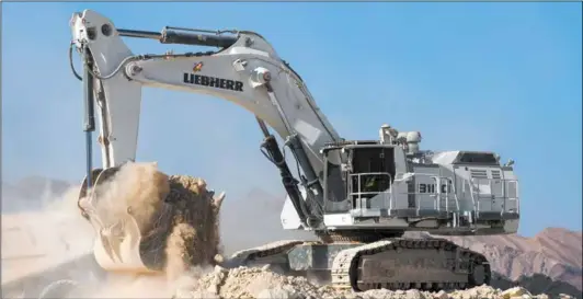  ??  ?? The Liebherr R 9100 B was premiered at Bauma in China at the end of November.