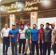  ??  ?? Members of Pakistan cricket team visit Pistachio’s Restaurant.