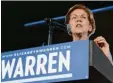  ?? Foto: Michael Wyke, dpa ?? Hat als demokratis­che Präsidents­chaftskand­idatin aufgegeben: Elizabeth Warren.