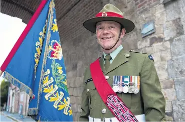  ?? PHOTO: SUPPLIED ?? On parade . . . Warrant Officer Class Two Shane Parker was a member of the New Zealand Defence Force contingent that marked the 100th anniversar­y of the liberation of Le Quesnoy at the weekend.