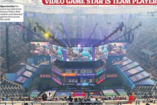  ??  ?? Spectacula­rThe event was held at the famous Arthur Ashe stadium and attracted gamers from across the world
