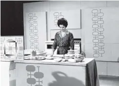  ?? PHOTO: EVENING STAR ?? Some classic Kiwi television. Alison Holst cooking on a DNTV2 show in 1966. Love the Cornishwar­e jars and shakers.