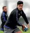  ??  ?? Rieko Ioane will take his place at centre in an unfamiliar Blues backline to face the Rebels.