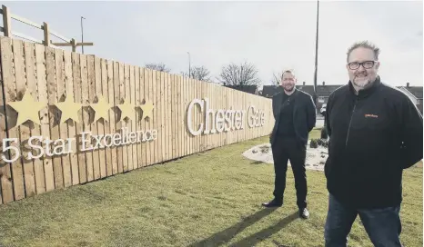  ??  ?? Left, Anthony Douglas, Operations Director at Gentoo Homes, and Nigel Wilson, Chief Executive Officer of Gentoo Group, at Chester Gate.
SUNDERLAND ECHO