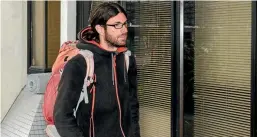  ?? PHOTO: GETTY IMAGES ?? Tourist Cedric Claude Rene RaultVerpr­e arrives at the Christchur­ch District Court yesterday. He was arrested and charged with wilful damage on Sunday, after he damaged road signs at Punakaiki to vent his frustratio­n after hitch-hiking for four days...