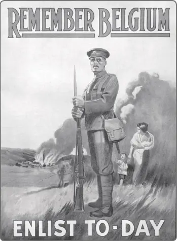  ??  ?? A recruiting poster, issued by the Parliament­ary Recruiting Committee Taken from The Field, 12 December, 1914