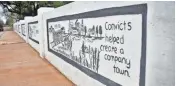  ?? MONICA RHOR/USA TODAY ?? A painting on a bridge in Sugar Land notes the contributi­on of convicts but doesn’t mention the forced labor of African-Americans in the convict leasing system.