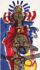  ??  ?? Esplosioni di colori Sopra, a sinistra, Red,
Yellow, and Blue, 1987 opera in cui Keith Haring guarda chiarament­e a Jean Dubuffet. A destra,
Untitled No. 6, 1988.