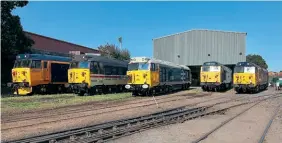  ?? Jonathan Dunster ?? The Alliance’s fleet lined up at Kiddermins­ter. From left, Nos. 50049, 50031, 50033, 50044 and 50035.