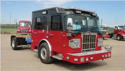  ?? Submitted photo ?? ■ The Texarkana, Texas, Fire Department’s partially built new pumper truck is shown at a Metro Fire Apparatus Specialist­s plant in South Dakota. The build is “coming along quickly,” and the truck should be completed and delivered by fall, said Fire Chief Eric Schlotter.