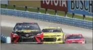  ?? JULIE JACOBSON — THE ASSOCIATED PRESS ?? Martin Truex Jr. (78), Landon Cassill, center, and Ricky Stenhouse Jr., right, make their way around the course at Watkins Glen Internatio­nal Speedway during a practice session for a NASCAR Cup series auto race, Saturday in Watkins Glen, N.Y.