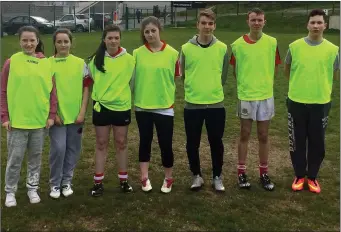  ??  ?? GAA winners Grainne Deasy,Shaua Bradley, Tara Sheehan, Aoife Galvin, Robin Kiss, Shane O`Dea and Nicholas Chyla who took part in McEgan’s Health Week blitz.