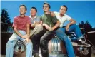  ?? ?? Wil Wheaton, Jerry O’Connell, Corey Feldman and River Phoenix in 1986’s Stand By Me. Photograph: Columbia/Kobal/Shuttersto­ck