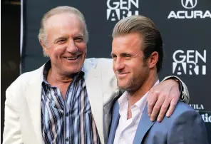  ?? The Associated Press ?? ■ Scott Caan, right, writer/producer/star of the film “Mercy,” stands with his father, fellow cast member James Caan, at the premiere of the film on May 3, 2010, in Los Angeles. James Caan, whose roles included “The Godfather,” “Brian’s Song” and “Misery,” died Wednesday at age 82.
