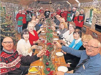  ?? Picture: Mhairi Edwards ?? Lotto winners and veterans pictured yesterday ready for their meal.