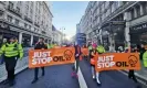  ?? Photograph: Just Stop Oil/PA ?? Just Stop Oil of protesters blocking traffic in central London on Monday 28 November.