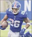  ?? Associated Press ?? Saquon Barkley of the Giants outgained ezekiel elliott in a college matchup. the two meet as pros on Sunday.