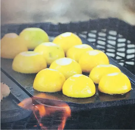  ??  ?? Roasted Lemon Granita, from Live Fire, is a palate-cleansing treat.