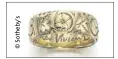  ??  ?? Bague en or, avec l’inscriptio­n « Laurence Olivier Vivien Eternally » Estimation  -  £ ( à  €)