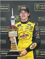  ??  ?? Ford driver Ryan Blaney, 24, who won the pole for the Pennzoil 400, is third in points. SARAH CRABILL/GETTY IMAGES