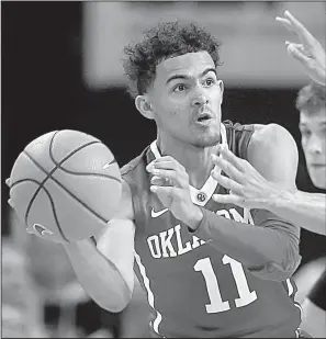  ?? AP/TRAVIS HEYING ?? Oklahoma freshman guard Trae Young is averaging 28.7 points and 10.4 assists per game in helping the No. 17 Sooners to a 10-1 start this season.