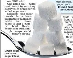  ??  ?? Simple swaps can halve sugar intake