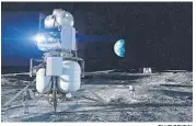  ?? BLUE ORIGIN ?? Artist’s concept for the Blue Origin Integrated Lander Vehicle on the moon.