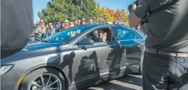  ?? SUPPLIED ?? Powered by Blackberry QNX technology, the self- driving car went for a spin around Kanata Tech Park.