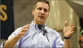  ?? JEFF ROBERSON / AP ?? Missouri Gov. Eric Greitens no longer faces a felony charge from an extramarit­al affair, but a legislativ­e panel signaled Tuesday it’s pushing forward with an expanded investigat­ion into a variety of allegation­s against the Republican governor.