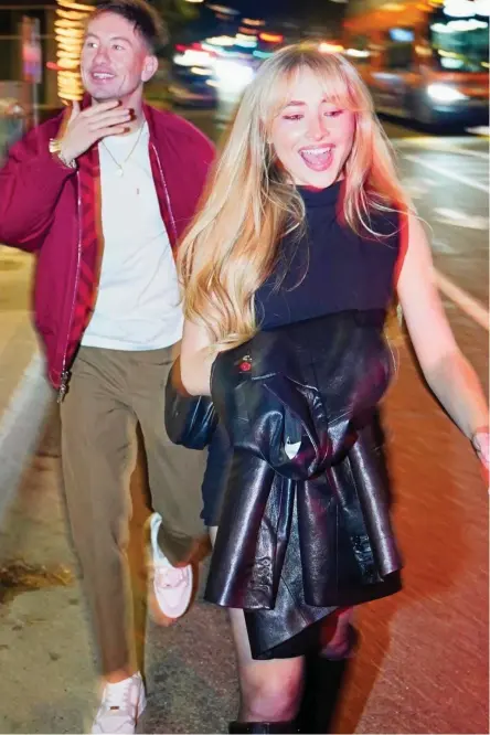  ?? ?? Dating rumours: Barry Keoghan leaves a Hollywood restaurant with Sabrina Carpenter this week