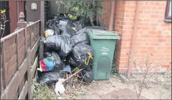  ??  ?? ■ A photo of rubbish at the property on Burleigh Road, Loughborou­gh.