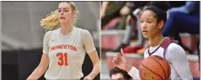  ?? KYLE FRANKO — TRENTONIAN PHOTO ?? Princeton’s Bella Alarie, left, and Rider’s Stella Johnson, right, were both named Honorable Mention All-American by the Associated Press on Thursday.