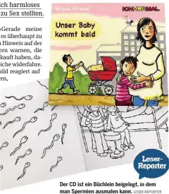  ?? DAW/QLL LESER-REPORTER ?? Der CD ist ein Büchlein beigelegt, le in dem em man Spermien ausmalen kann.