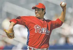  ?? ASSOCIATED PRESS FILE PHOTO ?? The Philadelph­ia Phillies tabbed minor-leaguer Mazone to make a spotstart in a 2006 game against the Astros, only to have the game rained out. Mazone never made it back to the majors.