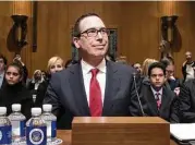  ?? J. Scott Applewhite / Associated Press ?? Stephen Mnuchin: “Anybody who thinks that we made more money foreclosin­g on a loan than modifying a loan has no understand­ing of this.”