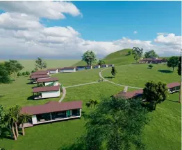  ??  ?? Above: enjoy a spectacula­r view of the hinterland.
Right: cabins, pavilions and glamping tents are scattered throughout the estate.