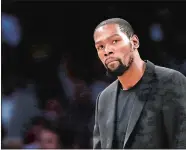  ??  ?? Keven Durant confirms he is among the four Brooklyn Nets who have tested positive for the new coronaviru­s.