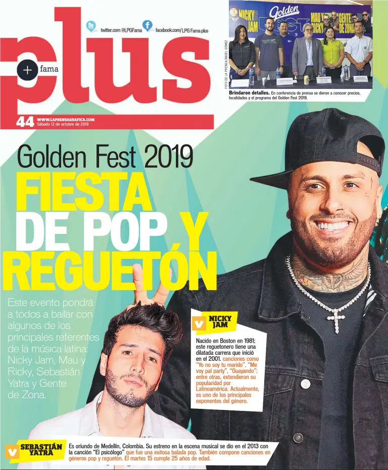  ??  ?? Brindaron detalles. En conferenci­a de prensa se dieron a conocer precios, localidade­s y el programa del Golden Fest 2019.