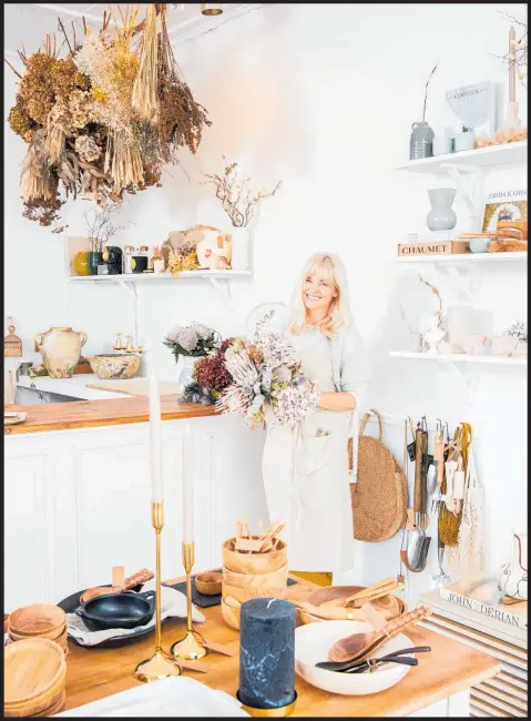  ?? Photo / Babiche Martens ?? Gina Riley at her Point Chevalier dried floral and homeware store Ornament.