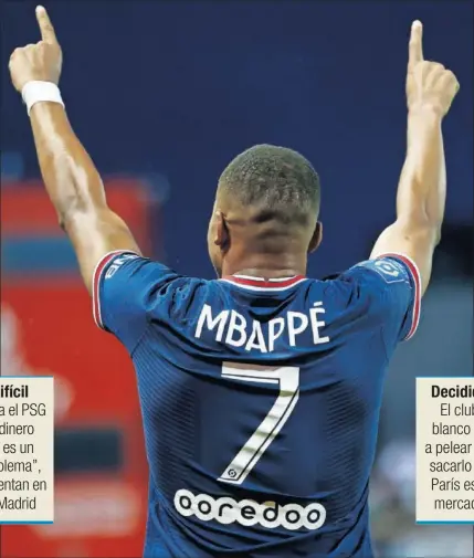  ??  ?? Kylian Mbappé, de espaldas, durante el último partido del PSG en Ligue 1, en el que marcó un gol.