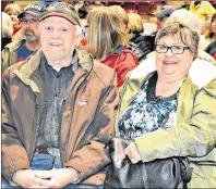  ?? DESIREE ANSTEY/ JOURNAL PIONEER ?? Harold Green and his wife, Darlene, bagged front row seats for the Roots and Boots show.