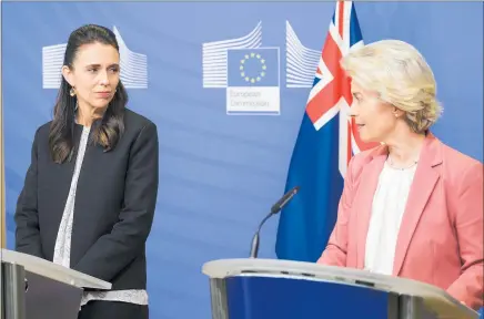 ?? PHOTO / GETTY IMAGES ?? Prime Minister Jacinda Ardern and the EU Commission’s president Ursula von der Leyen at the EU Commission headquarte­rs in Brussels.
